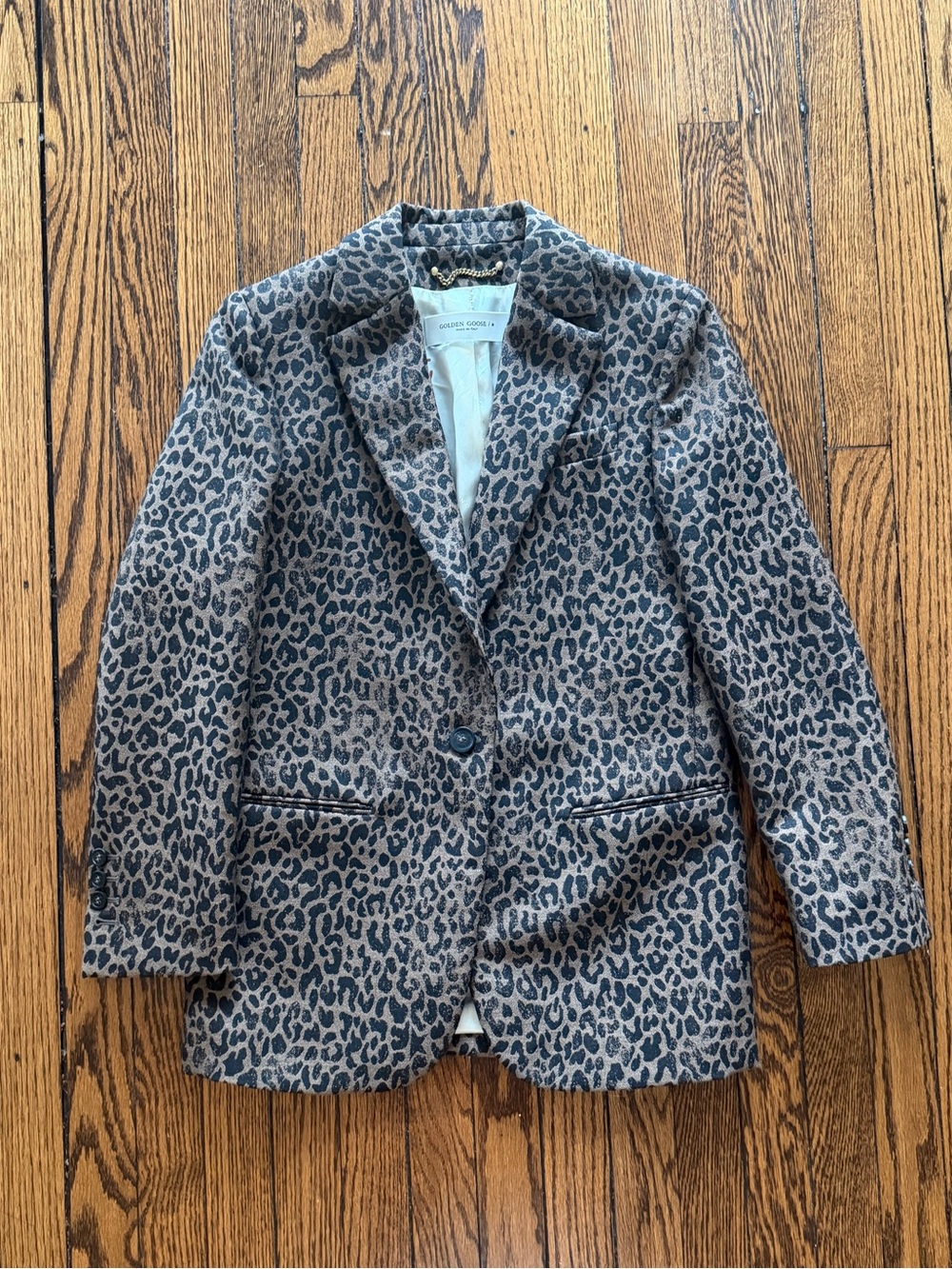 Golden Goose Leopard Jacquard Wool Blazer — IT 36 (US 0/2)